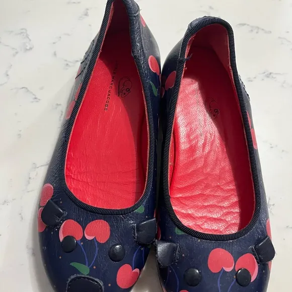 Little Marc Jacobs Blue and Red Cherry and dog face dress shoes