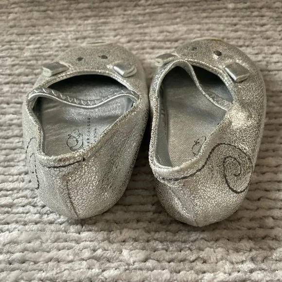 Little Marc Jacobs Mouse Ballet Flats Baby Shoes Silver Size 18/19