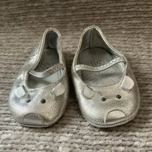 Little Marc Jacobs Mouse Ballet Flats Baby Shoes Silver Size 18/19