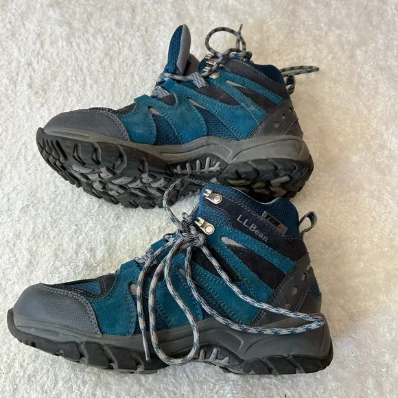 LL BEAN Kids Blue/Gray Boots‎ Size 6
