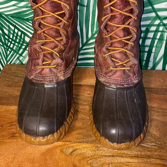 L.L. Bean Vintage 14” Bean Boots Brown Leather Waterproof Duck Boots Men’s 8