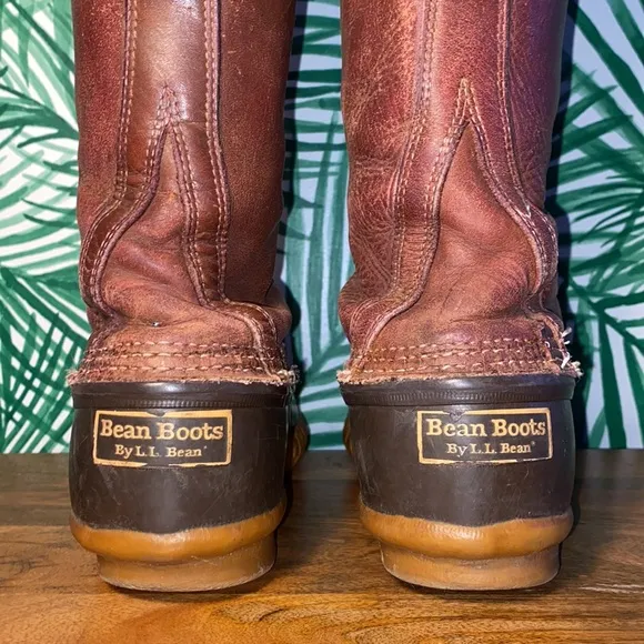 L.L. Bean Vintage 14” Bean Boots Brown Leather Waterproof Duck Boots Men’s 8
