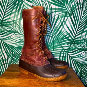 L.L. Bean Vintage 14” Bean Boots Brown Leather Waterproof Duck Boots Men’s 8