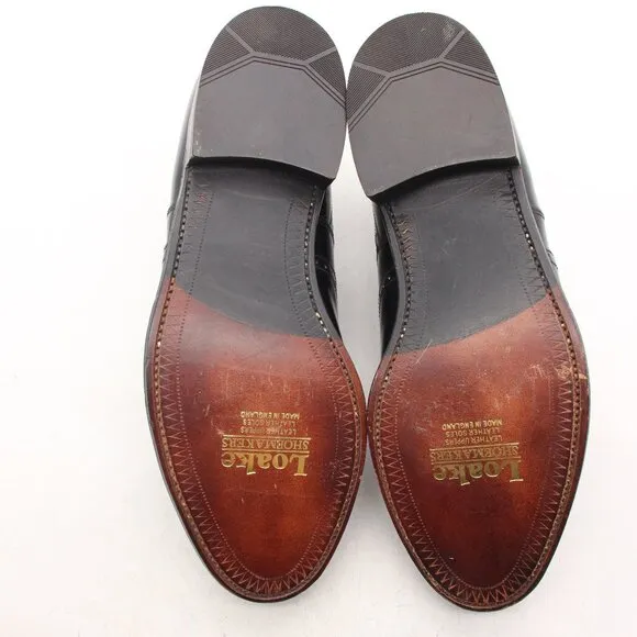 Loake Sincere Hong Kong Men's UK 7.5 Wingtip Oxfords Black Leather Dress Shoes