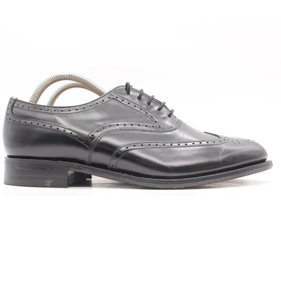 Loake Sincere Hong Kong Men's UK 7.5 Wingtip Oxfords Black Leather Dress Shoes