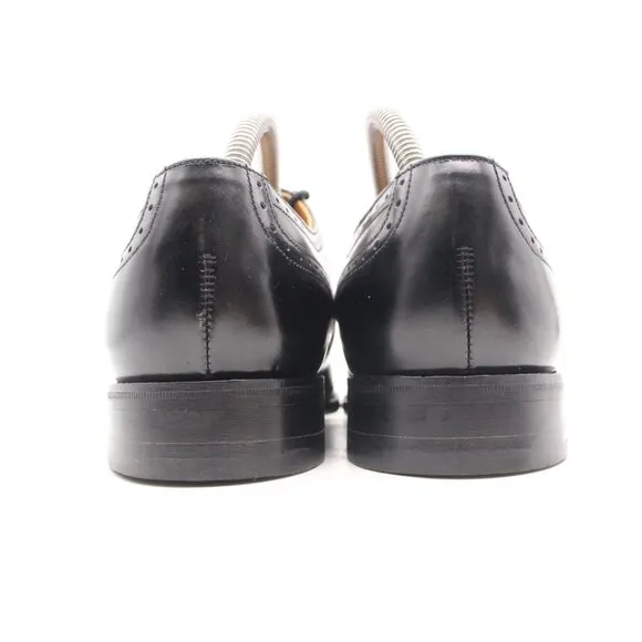 Loake Sincere Hong Kong Men's UK 7.5 Wingtip Oxfords Black Leather Dress Shoes