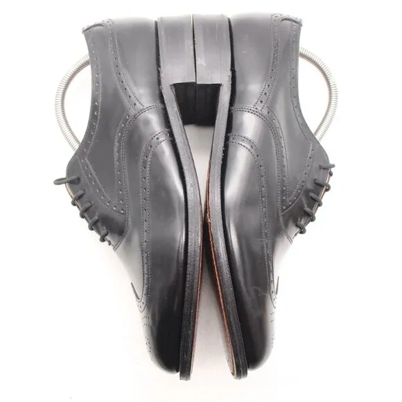 Loake Sincere Hong Kong Men's UK 7.5 Wingtip Oxfords Black Leather Dress Shoes