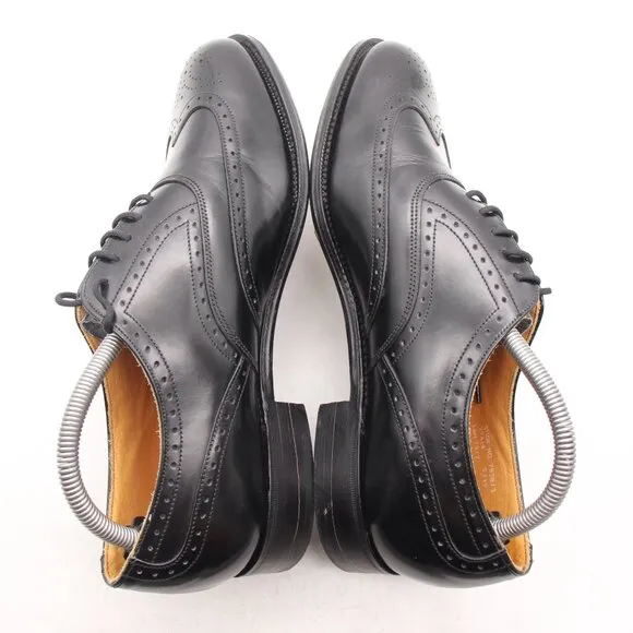 Loake Sincere Hong Kong Men's UK 7.5 Wingtip Oxfords Black Leather Dress Shoes