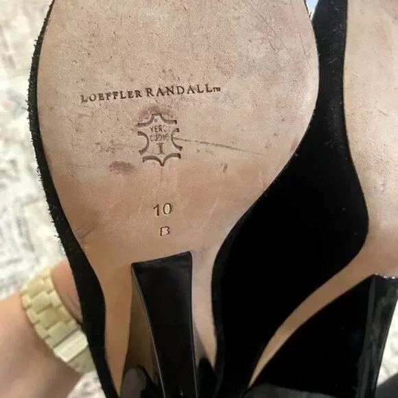 Loeffler Randall Black Suede Leather Lace Up Heeled Booties Women's Size 10