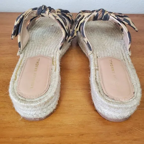 Loeffler Randall Daisy Espadrille Sandals Bows Summer Platform Shoes SZ41/US10.5