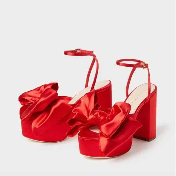 Loeffler Randall Kiki Satin Platform Sandals