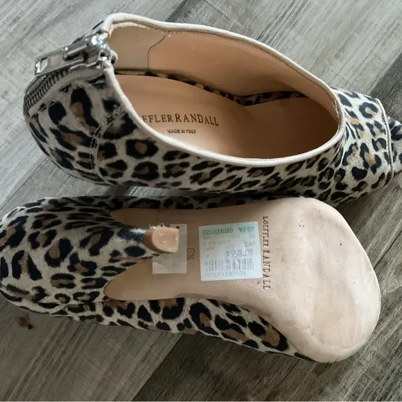 Loeffler Randall | Leopard Print Peep Toe Heel Ankle Bootie Women Size 8.5