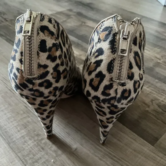 Loeffler Randall | Leopard Print Peep Toe Heel Ankle Bootie Women Size 8.5