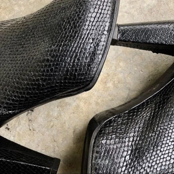 Loeffler Randall snakeskin platform ankle boots 10