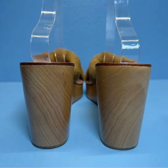 Loeffler Randall Taylor Platform Wedge Heel Sandals in Sienna Tan Suede 11