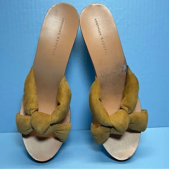 Loeffler Randall Taylor Platform Wedge Heel Sandals in Sienna Tan Suede 11