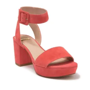 Louise Et Cie Suede Platform Block Heel Sandal Panama Pink SZ 9