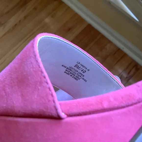 Louise Et Cie Suede Platform Block Heel Sandal Panama Pink SZ 9