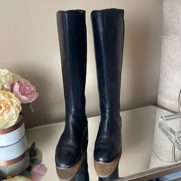 Louise et Cie Women Lo Vallery Tall Black Leather Boots Black size 7.5
