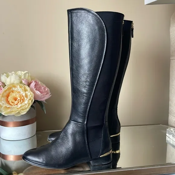Louise et Cie Women Lo Vallery Tall Black Leather Boots Black size 7.5