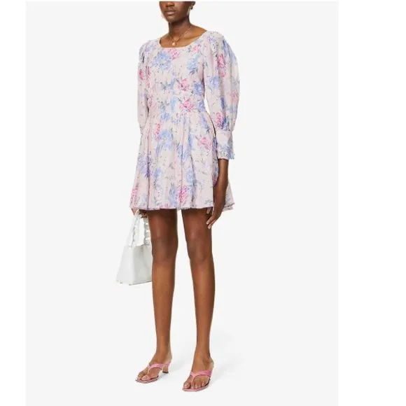 LOVESHACKFANCY Ross Floral-print Cotton and Silk-blend Mini Dress - XS