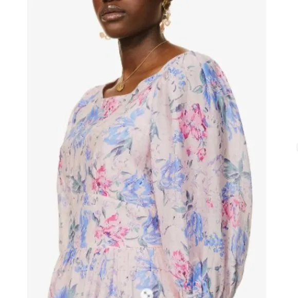 LOVESHACKFANCY Ross Floral-print Cotton and Silk-blend Mini Dress - XS