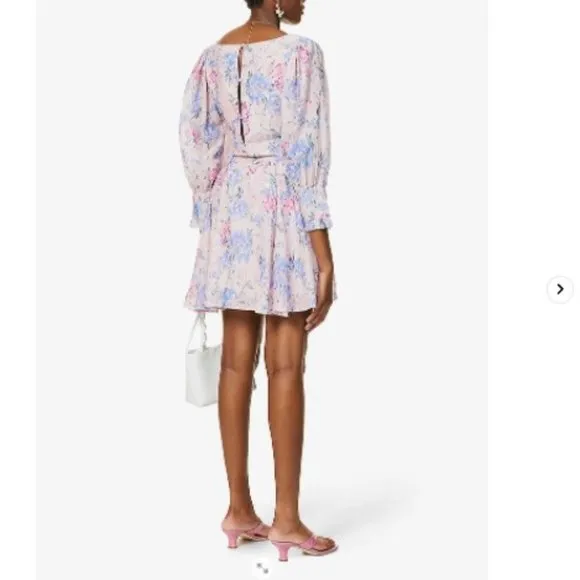 LOVESHACKFANCY Ross Floral-print Cotton and Silk-blend Mini Dress - XS