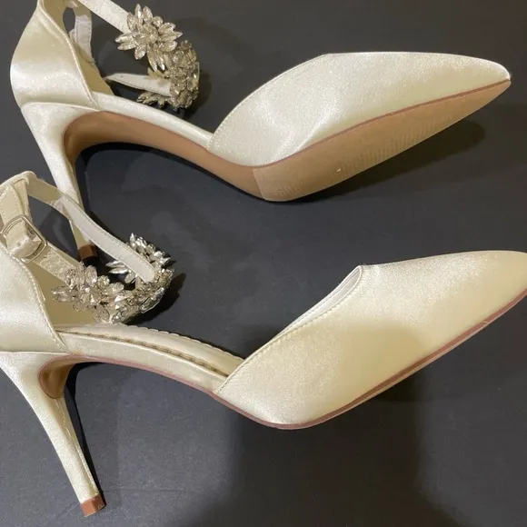 LOXLEY D'ORSAY STILETTO HEELS IN SATIN White