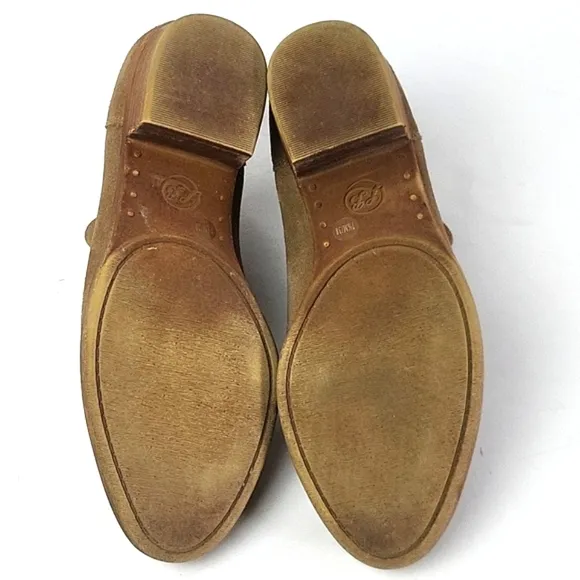 Lucky Brand Bellamy Tan Suede Leather Pull-on Chelsea Ankle Bootie Size …