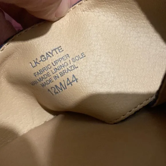 Lucky Brand blue and black patterned espadrille sandals