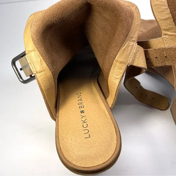 Lucky Brand Booties Size 10M Women's Bray Buckle Slingback Peep-Toe