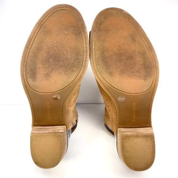 Lucky Brand Booties Size 10M Women's Bray Buckle Slingback Peep-Toe