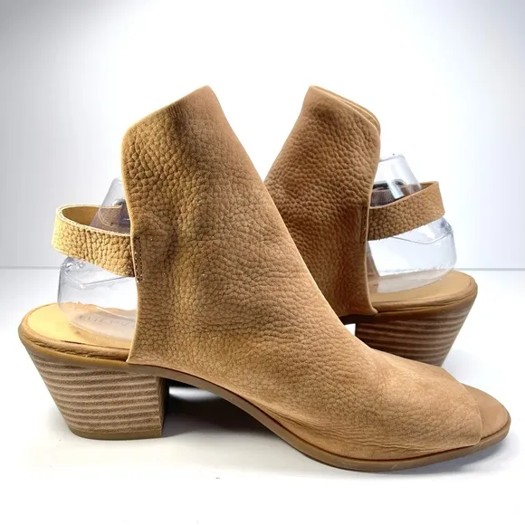 Lucky Brand Booties Size 10M Women's Bray Buckle Slingback Peep-Toe