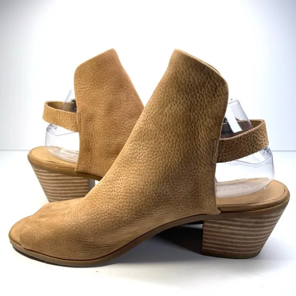 Lucky Brand Booties Size 10M Women's Bray Buckle Slingback Peep-Toe