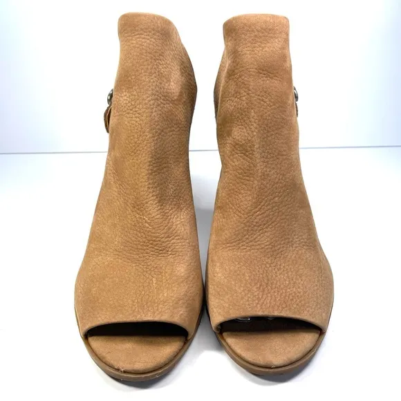Lucky Brand Booties Size 10M Women's Bray Buckle Slingback Peep-Toe