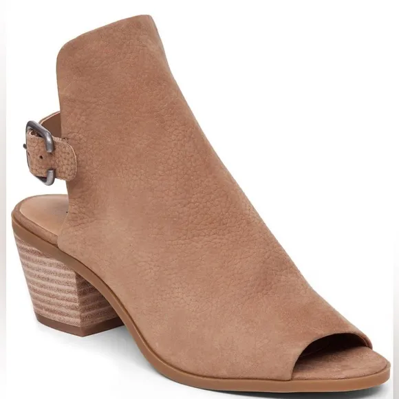 Lucky Brand Booties Size 10M Women's Bray Buckle Slingback Peep-Toe