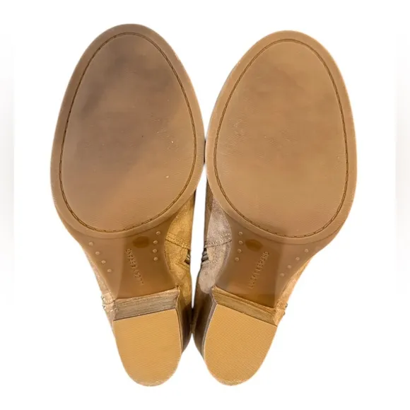 Lucky Brand Lotisha Ankle Booties Peep Toe Brown Leather Women’s Size 8M