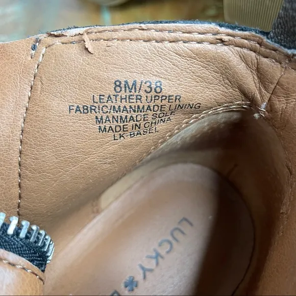 LUCKY BRAND Metallic Basel Ankle Bootie Double Zip Women’s size 8