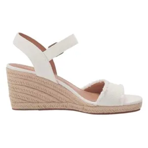 Lucky Brand Women's Moliey Espadrille Wedge Sandals White Canvas Size 5 1/2
