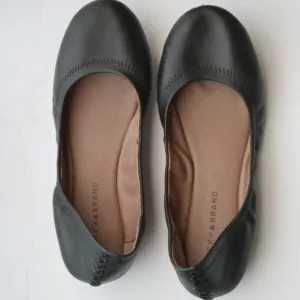 🩷💚⚜️Lucky Brand⚜️🩷💚Womens LK Emmie Ballet Flats Black Leather Round Sz 9.5