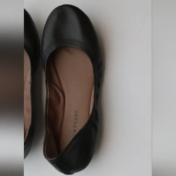 🩷💚⚜️Lucky Brand⚜️🩷💚Womens LK Emmie Ballet Flats Black Leather Round Sz 9.5