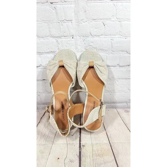 Lucky Brand Macrimay Espadrille Wedge Sandals Women's Size 8.5