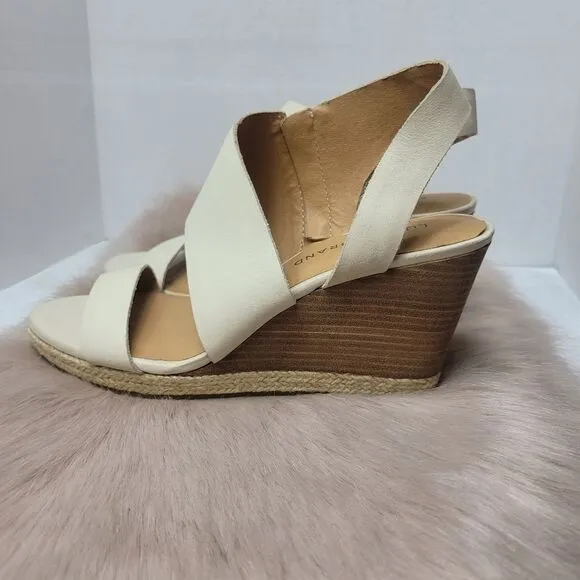 Lucky Brand Womens LK-Lowden Wedge Platform Sandals Sandshell Size 8.5 M US