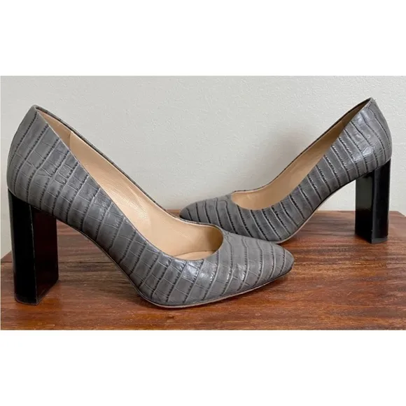 M. Gemi The Lustro Grey Croco Heels Size Size 6