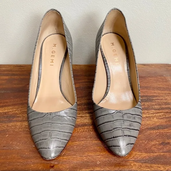 M. Gemi The Lustro Grey Croco Heels Size Size 6