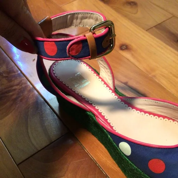 M Missoni polka dot platform espadrille sandals