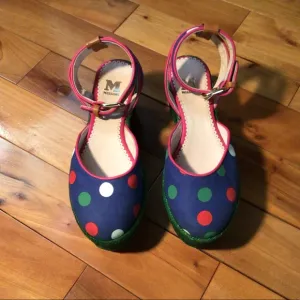 M Missoni polka dot platform espadrille sandals