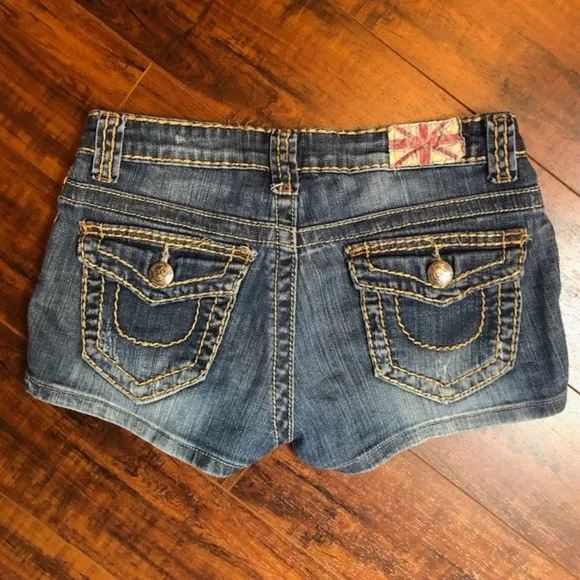 Machine Factory Distressed Denim Jean Shorts