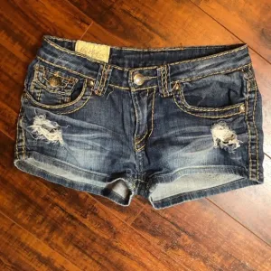 Machine Factory Distressed Denim Jean Shorts
