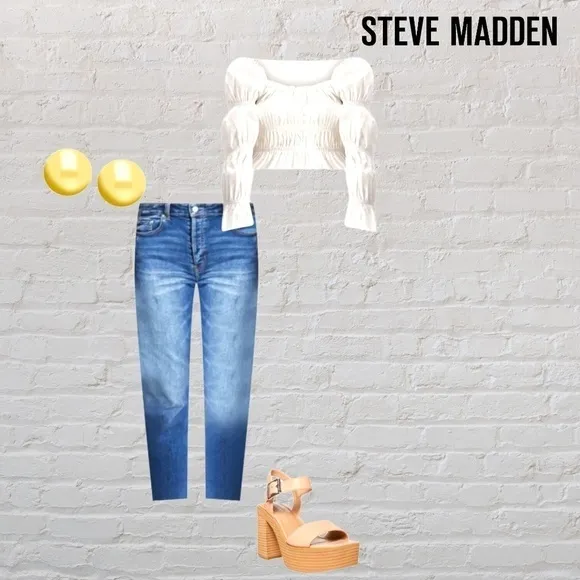 MADDEN Girl Grandview Stacked Wooden Platform Sandals in Nude